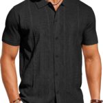 COOFANDY Men's Knit Short Sleeve Button Down Polo Shirts