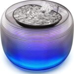 Kastty 3.5L Quiet Cat Water Fountain,118oz Large Capacity Pet Water Fountain for Cats Indoor with Water Level LED Light, Easy Cleaning Cat Fountains for Drinking Automatic Dog Water Fountain FS75