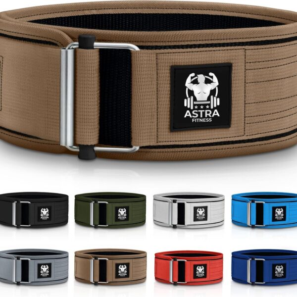 Quick Locking Premium Weight Lifting Belt - Powerlifting, Cross Training for Men and Women - 4 Inch Wider Back Support, 100% Metal Buckle - Professional Fitness, Olympic Lifting, Deadlift
