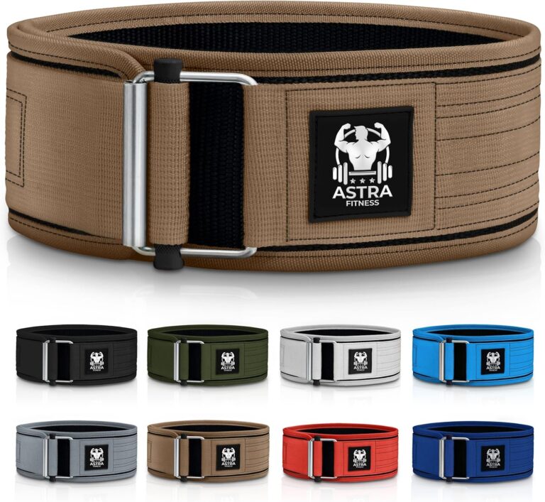 Quick Locking Premium Weight Lifting Belt - Powerlifting, Cross Training for Men and Women - 4 Inch Wider Back Support, 100% Metal Buckle - Professional Fitness, Olympic Lifting, Deadlift