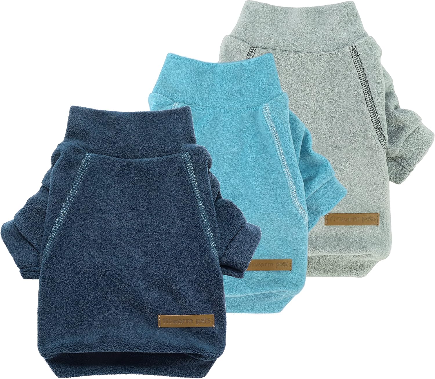 Fitwarm 3 Pack Classic Fleece Sweater, Turtleneck Sweatshirt, Winter Clothes for Small Dogs, Cat Apparel, Blue, Grey, Navy, Medium Fitwarm 3 Pack Classic Fleece Sweater, Turtleneck Sweatshirt, Winter Clothes for Small Dogs, Cat Apparel, Blue, Grey, Navy, Medium