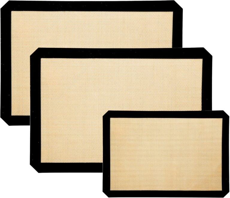 3-Pack Non-Stick Silicone Baking Mat, Food Safe Silicone Mats for Baking Cookies and Macarons - Silicone Baking Sheet(Black)