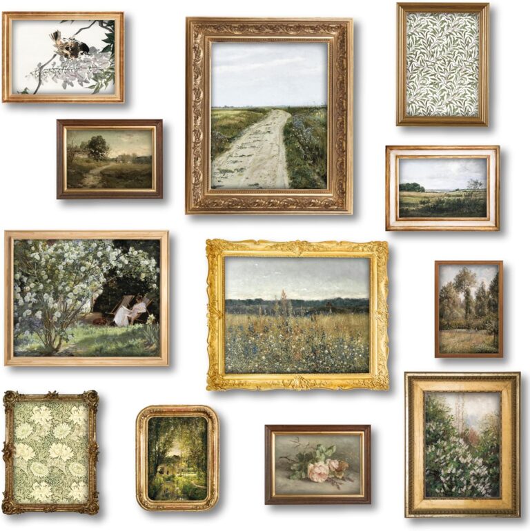 97 Decor Vintage Wall Art Prints - Vintage Prints for Wall Decor, Countryside Landscape Painting Spring Pictures, Farmhouse Poster French Country Gallery Wall Art (8x10 Unframed)