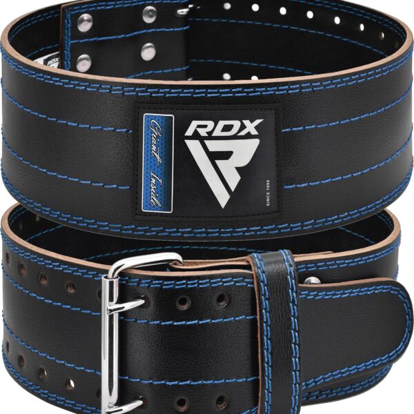 RDX Weight Lifting Belt for Men Women, IPL USPA Approved, 6mm Thick 100% Leather, 4 Powerlifting Back Support, Squat Deadlift Bodybuilding Exercise Fitness Gym Workout Strength Training up to 700 LBS
