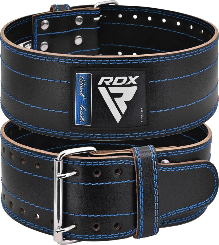 RDX Weight Lifting Belt for Men Women, IPL USPA Approved, 6mm Thick 100% Leather, 4 Powerlifting Back Support, Squat Deadlift Bodybuilding Exercise Fitness Gym Workout Strength Training up to 700 LBS