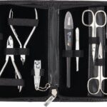 3 Swords Germany - brand quality 10 piece manicure pedicure grooming kit set for professional finger & toe nail care scissors clipper fashion leather case in gift box, Made by 3 Swords (00286)