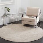 SAFAVIEH Vision Collection Area Rug - 6'7" Round, Cream, Modern Ombre Design, Non-Shedding & Easy to Clean, Ideal for Living Room, Bedroom, Dining Space (VSN606F)