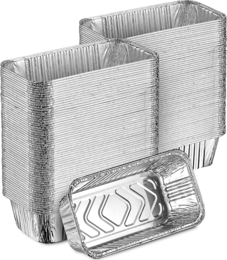 MontoPack Aluminum Disposable Loaf Pans | Deep Standard Size 8.5 x 4.5 Extra Thick Foil Bread Containers for Baking, Food Storage & Takeout | Eco-Friendly & Recyclable | Bulk 100-Pack 2 Pound Trays