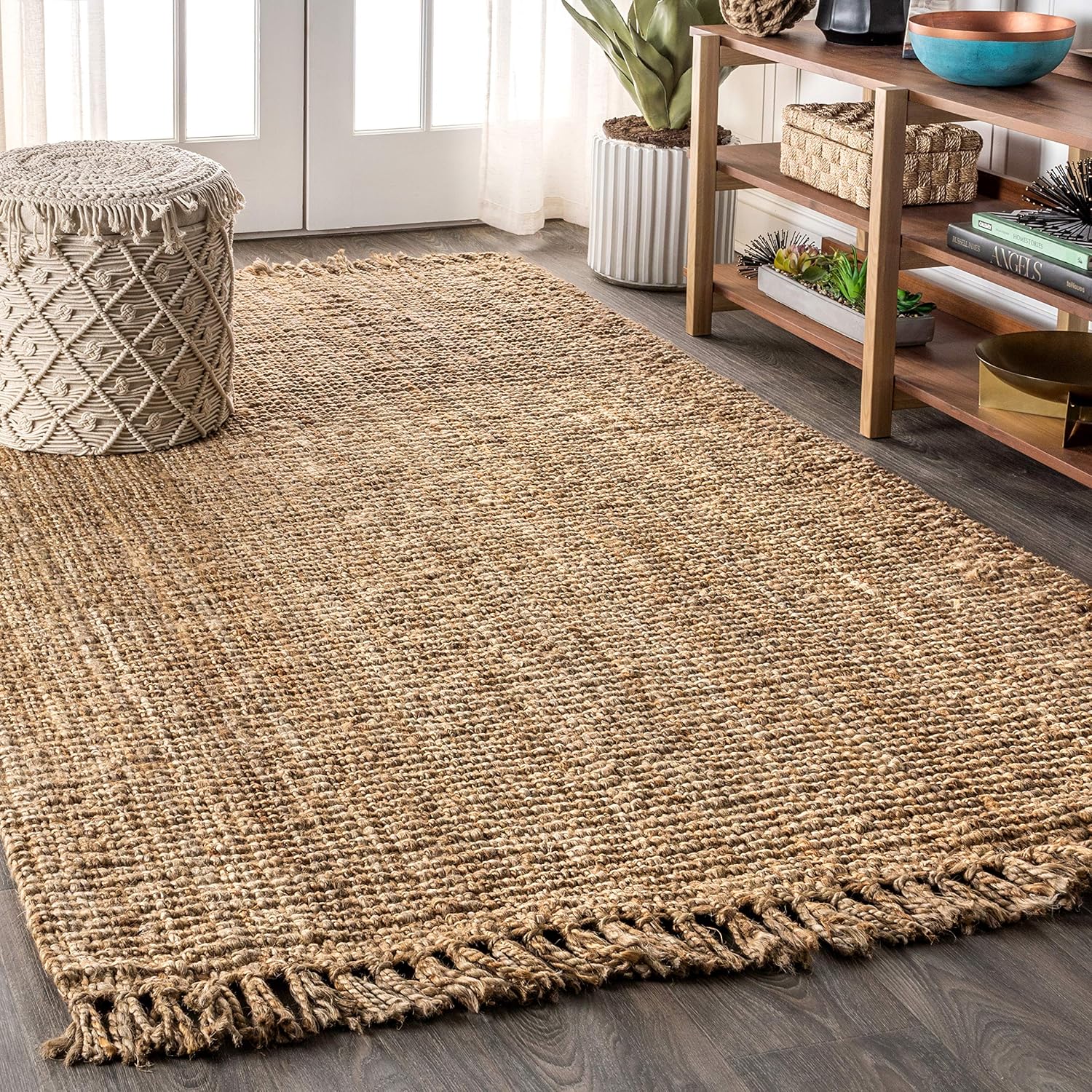 JONATHAN Y Handwoven Jute Fringe Natural Indoor Area Rug, 4x6, Pata, Bohemian, Rustic, Cottage, Easy-Cleaning for Living Room, Bedroom, Kitchen, Non-Shedding (NRF103A-4) JONATHAN Y Handwoven Jute Fringe Natural Indoor Area Rug, 4x6, Pata, Bohemian, Rustic, Cottage, Easy-Cleaning for Living Room, Bedroom, Kitchen, Non-Shedding (NRF103A-4)