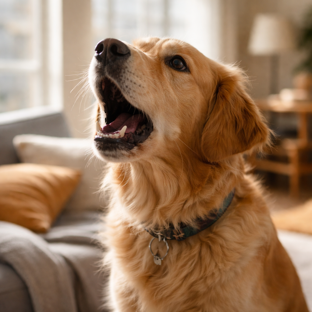 dog barking at nothing