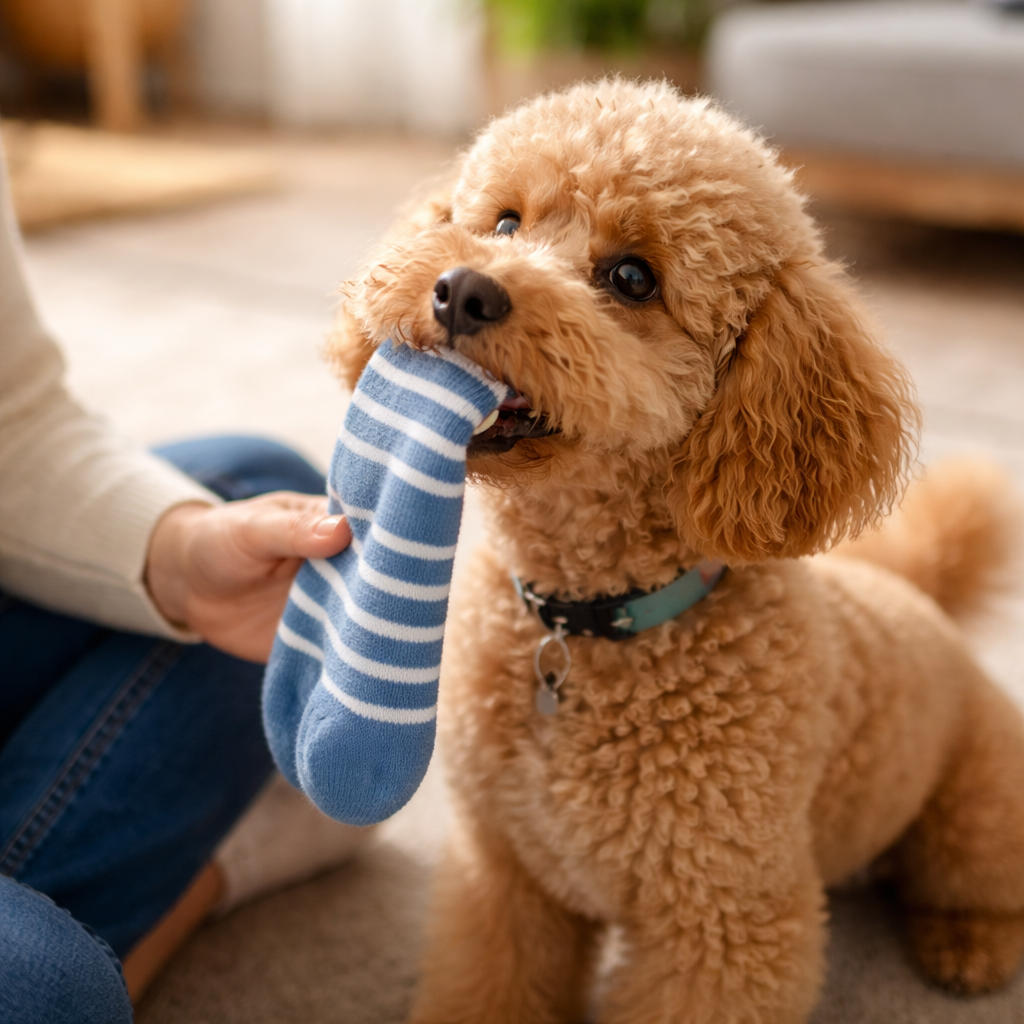 dog stealing socks