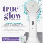 Conair True Glow Sonic Facial Brush Kit, Waterproof and Rechargeable with 2 Brush Heads and Cosmetic Storage Pouch