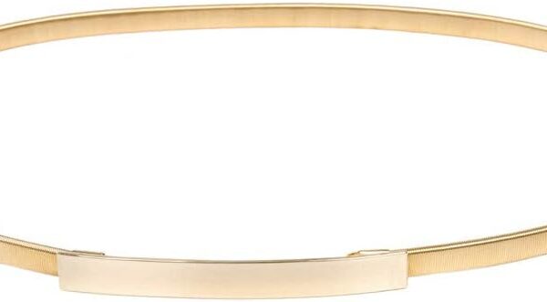 GRACE KARIN Women Skinny Metal Cinch Belt Gold Waistband Elastic Waist Belt CL633