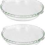 Pyrex Bakeware 9.5" Clear Scalloped Glass Pie Plate (2-Pack) - Made in USA