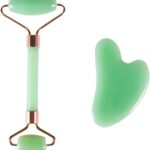 2pcs Scraping Facial Tool Valentine's Day Gift, Includes Roller and Scraping Set Massage Tool Jawline Sculptor Facial Contour Sculpting Tool for Your Skin Care Routine (Light Green Set)