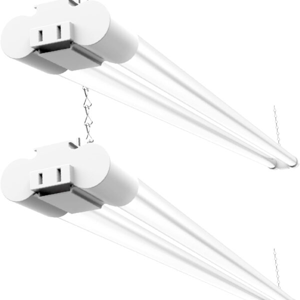 Sunco LED Shop Lights for Workshop 4FT, Linkable Garage Lighting, 4500 LM, 40W (150W Equivalent), 5000K Daylight, Surface + Suspension Mount, 48 Inch Integrated Fixture, White 2 Pack