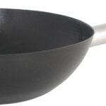 IMUSA 9.5in Carbon Steel Nonstick Wok with Cool Touch Handle, Black