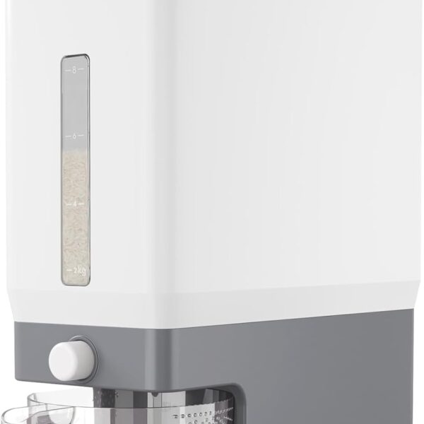 Lifewit Rice Dispenser 25 Lbs(11.3kg), Rice Storage Container Sealed Moisture Proof with Measuring Cup for Kitchen Pantry Household, BPA-Free, 1 Pack Grey