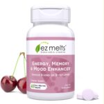 EZ Melts Energy, Memory & Mood Enhancer - B Vitamins Supplement with Vitamin B12, B6, Folate & Biotin - Non-GMO & Vegan - Cherry Berry - 60 Dissolvable Tablets (60 Servings)