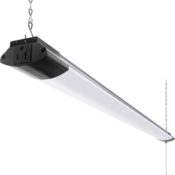 Barrina BS84 LED Shop Light for Garage, 10000LM, 84W, 4FT, 5000K Linkable Light Fixture for Workshop, Basement, Hanging or Flush Mount, Heat Dissipation with Pull Chain Switch, ETL,1 Pack