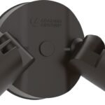 Lithonia Lighting HomeGuard 2-Light LED Outdoor Flood Lights, Wall or Ceiling Mount Outdoor Lights, 4000K Cool White, Round Heads, Dark Bronze (HGX LED 2RH 40K 120 DDB M2)