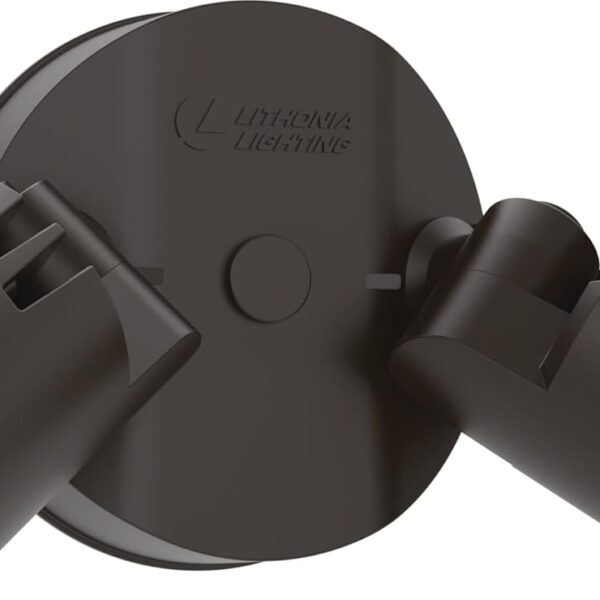 Lithonia Lighting HomeGuard 2-Light LED Outdoor Flood Lights, Wall or Ceiling Mount Outdoor Lights, 4000K Cool White, Round Heads, Dark Bronze (HGX LED 2RH 40K 120 DDB M2)