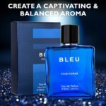 Bleu for Men Eau De Parfum – Blend of Citrusy Top Notes, Aromatic Spices & Warm Woody Undertones – Combination of Grapefruit, Lemon, Mint & Pink Pepper – Elegant 3.4fl Oz Bottle – Versatile Gift