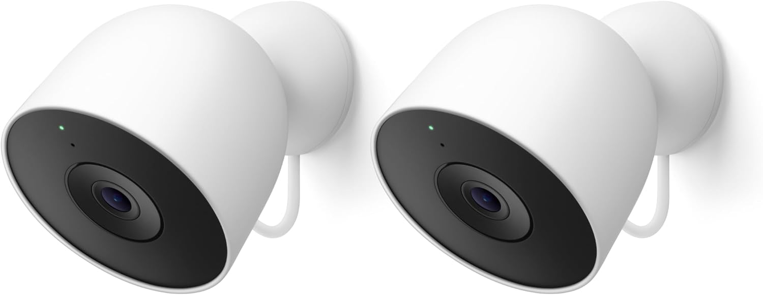 Google Nest Cam Outdoor (Wired, 2nd Gen) - 2 Pack - Security Camera with 2K Video and Gemini, Night Vision, 2-Way Audio - Works with Google Home - 2025 Model - Snow Google Nest Cam Outdoor (Wired, 2nd Gen) - 2 Pack - Security Camera with 2K Video and Gemini, Night Vision, 2-Way Audio - Works with Google Home - 2025 Model - Snow