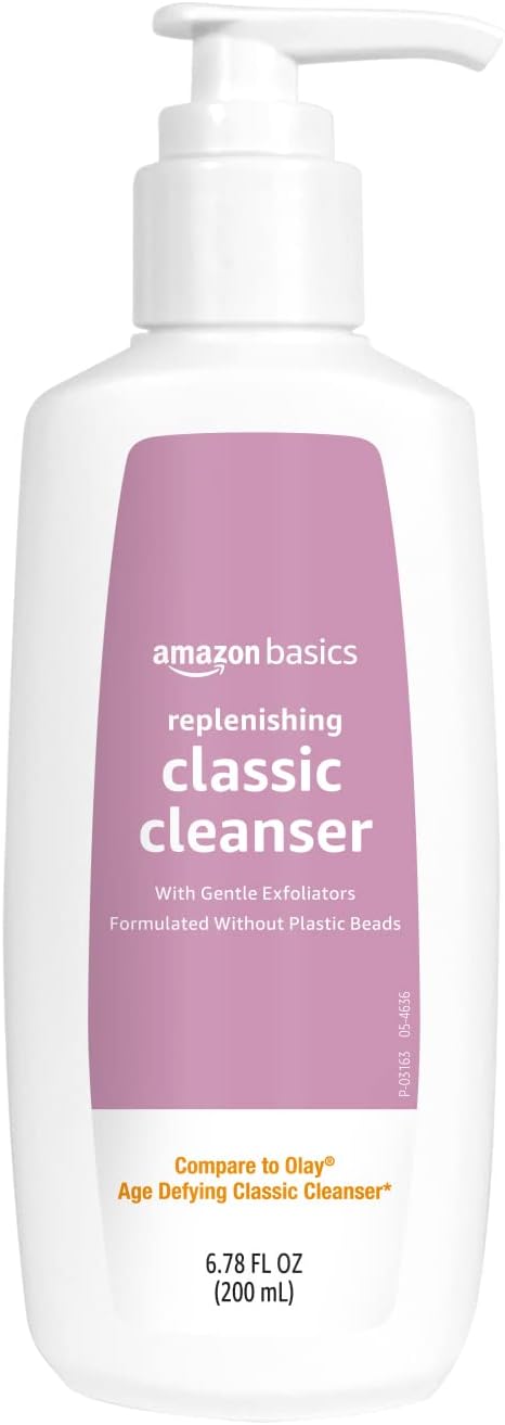 Amazon Basics Gentle Exfoliating Face Wash, Replenishing Daily Facial Cleanser, Refreshing, 6.78 fl oz (Pack of 1)