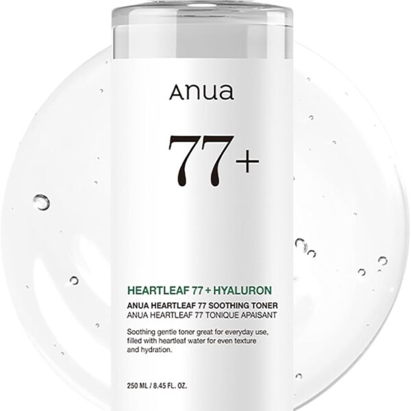 Anua Heartleaf 77 Soothing Toner, Moisturizing & Calming Facial Toner for Glass Skin, Hyaluronic Acid, Lightweight Hydration for Sensitive Skin, Redness Relief, Korean Skincare, 8.45 fl.oz