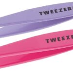 Tweezerman Mini Slant and Point Tip Tweezer - Tweezers Set for Eyebrows, Travel Tweezers for Eyebrows, Facial Hair
