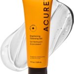 Acure Brightening Cleansing Gel - Vegan Face Scrub, Gentle Facial Cleanser for Radiant Skin with Pomegranate, Blackberry & Acai Infused, Antioxidant-Rich Formula for All Skin Types - 4 fl oz