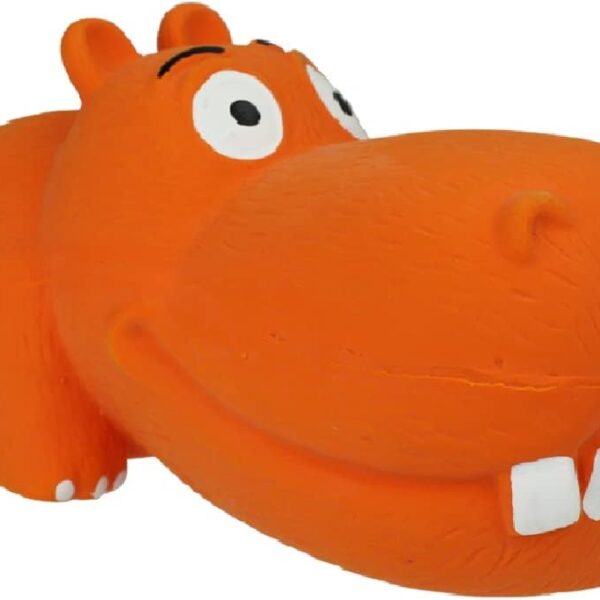 Multipet Hippopotamus Latex Hippo That Grunts 8 inch Dog Toy (Assorted Color / 1 Pack), Large Breeds