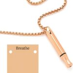 Mindfulness Breathing Necklace  Stainless Steel Deep Breathing Necklace for Stress Relief & Relaxation  Anxiety Relief Necklace for Women & Men, Calming Gift for Mindful Living