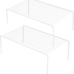 Cabinet Storage Shelf Rack Set of 2, Medium (13 x 9.4 inch) Rustproof Metal Wire Kitchen Cabinet Organizer and Storage, Cupboard Spice Shelf Rack for Plate, Dish, Counter & Pantry Organization
