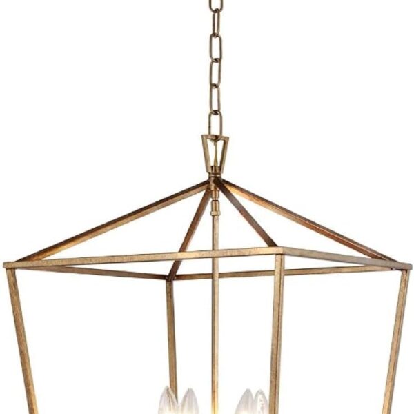 Openwork Lantern Pendant Stairway Entry Kitchen Hall Foyer Fixture Chandelier (Gold)
