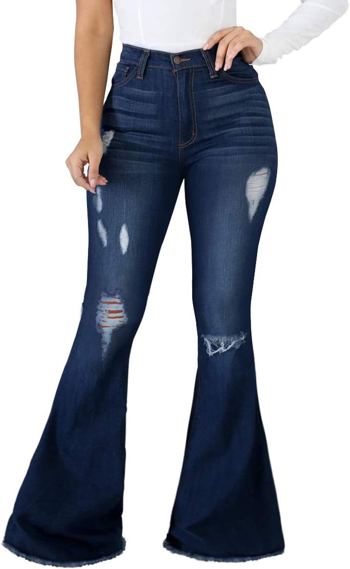 LaiyiVic Bell Bottom Jeans for Women High Waisted Stretchy Skinny Flared Denim Pants
