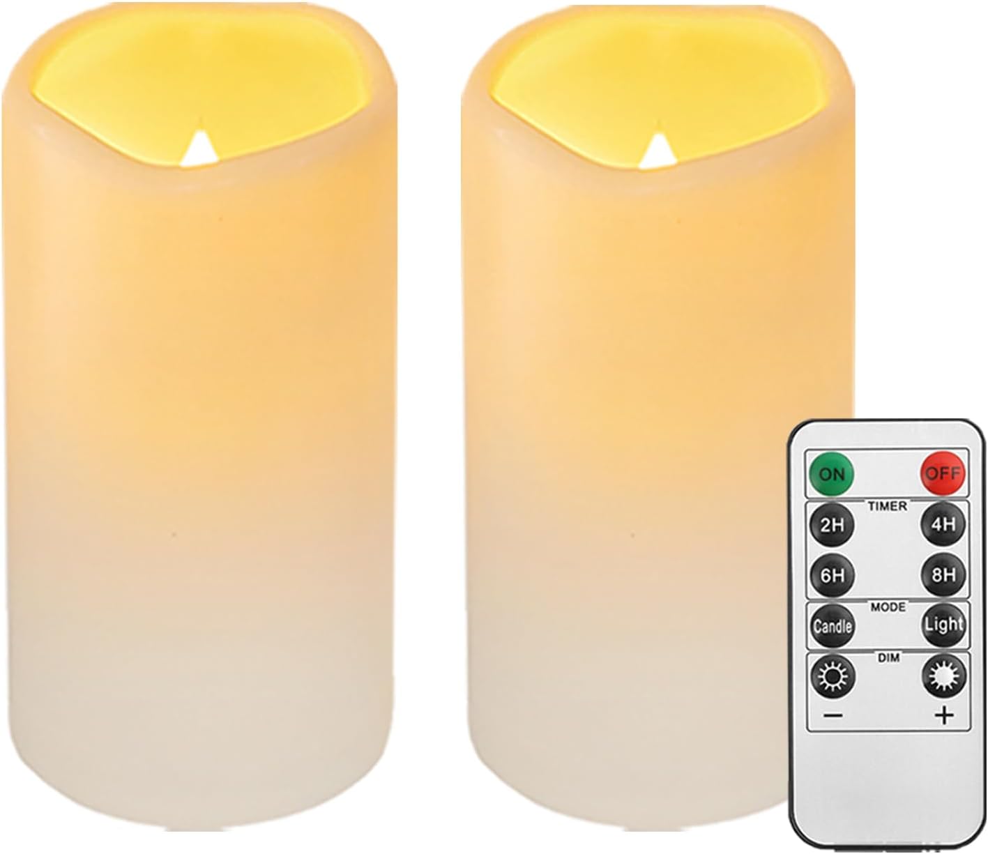 2PACK Outdoor Plastic flameless Candles with Remote Control and Timer, LED Flickering Battery Operated Electric Pillar Candles (D3 xH5.5) for Camping, Weddings, Home Decoration 2PACK Outdoor Plastic flameless Candles with Remote Control and Timer, LED Flickering Battery Operated Electric Pillar Candles (D3 xH5.5) for Camping, Weddings, Home Decoration