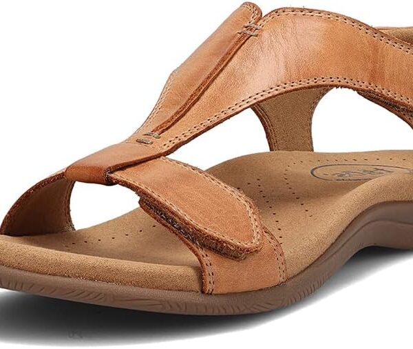 Taos The Show Premium Leather Women's Sandal - Experience Everyday Style, Comfort, Arch Support, Cooling Gel Padding and an Adjustable Fit for Exceptional Walking Comfort