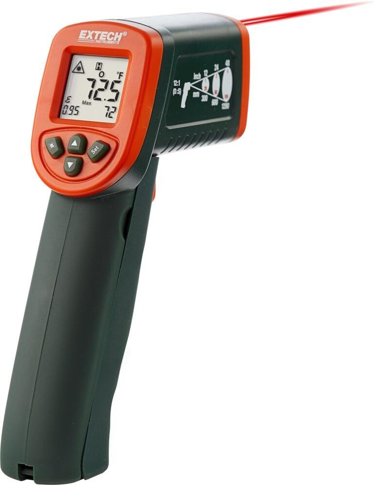 Extech IR267 Mini Infrared Thermometer with Type-K Input - Dual Laser Targeting, -58 to 1112F Range, Adjustable Emissivity, Backlit LCD, Min/Max/Hold