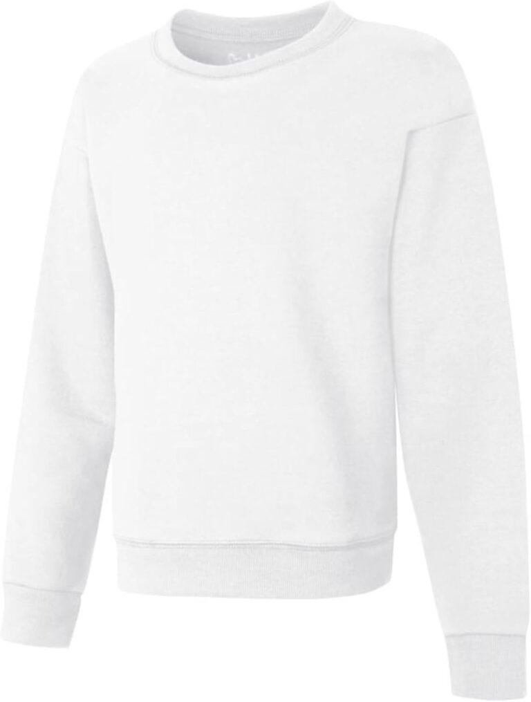 Hanes Girls EcoSmart Crewneck Sweatshirt, Soft Midweight Fleece Pullover for Girls