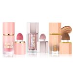 URQT Highly Pigmented Liquid Contour - Built-in Sponge Tip Sculpted Complexion Wand With Long Lasting Natural Buildable Highlighters and Bronzer (Contour+Blush+Highlighter)