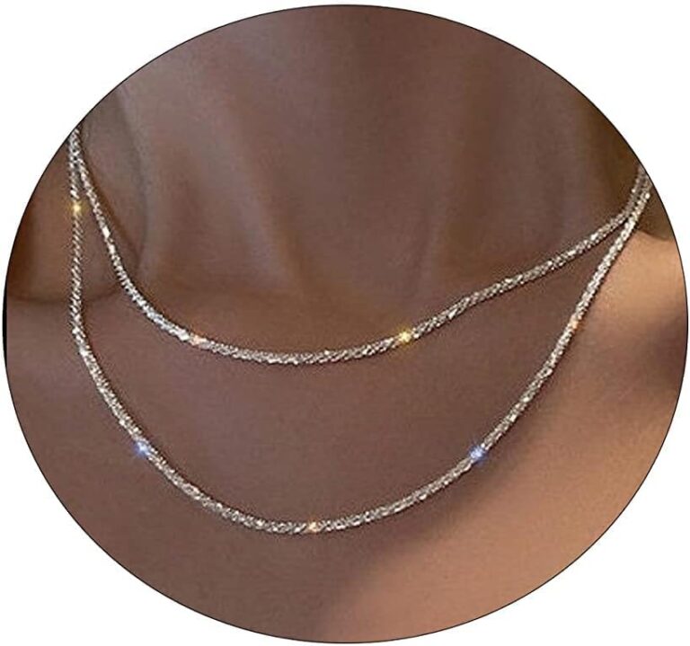 Herringbone Choker Necklace Set Double Layer Snake Chain Herringbone Chain Necklace Layering Necklace Set Cuban Chain Necklace for Women