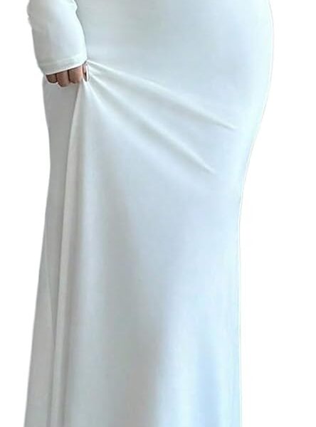 SOLY HUX Women's Long Sleeve Off The Shoulder Bodycon Dress Elegant Maxi Dress Cocktail Prom Dresses