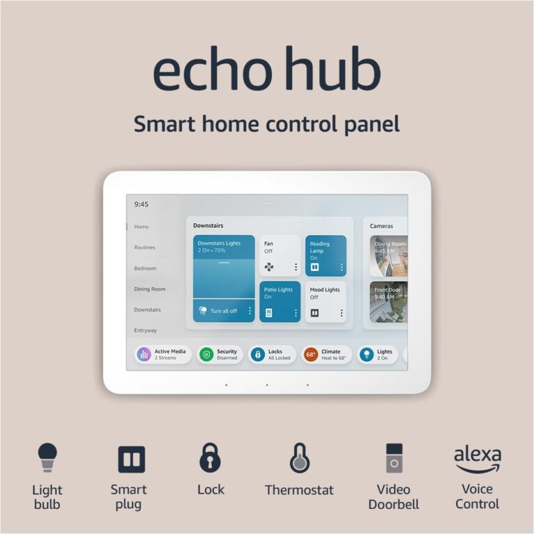 Amazon Echo Hub, 8 smart home control panel, Designed for Alexa+, Compatible with thousands of devices