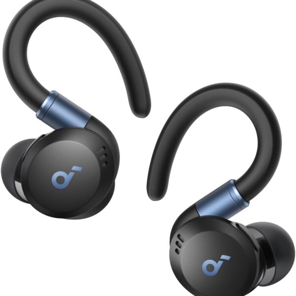 Soundcore Sport X20 by Anker, True-Wireless Workout Earbuds, Rotatable and Extendable Ear Hooks, Noise Cancelling, Deep Bass, IP68 Waterproof, Sweatproof, Dustproof, 48H Play, Sport Earbuds for Gym