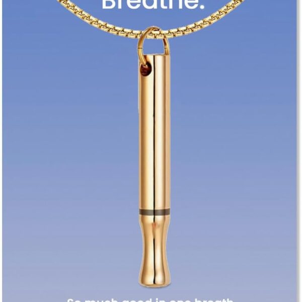 Mindfulness Breathing Necklace, Stress Relief, Stainless Steel Necklace for Deep Breathing Reminder, Anxiety Reducer for Women Men Gift