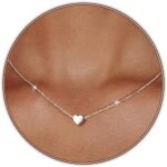 Airmb Cute Heart Necklace for Women Gold/Silver Plated Heart Pendant Choker Necklaces Tendy Love Heart Chain Necklace Dainty Gold/Silver Necklace Jewelry Gifts for Women