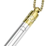 Milumber 417 Hz Breathing Necklace, Breathlink Quit Smoking Tool, Meditation Tuning Whistle with Fragrance Diffuser, Gold