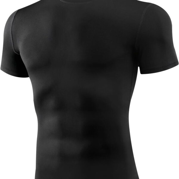 Niksa Men's Compression Shirts 1/2/4 Pack, Workout Gym Shirt Short Sleeve, Moisture Wicking Active Fit Base Layer T-Shirt